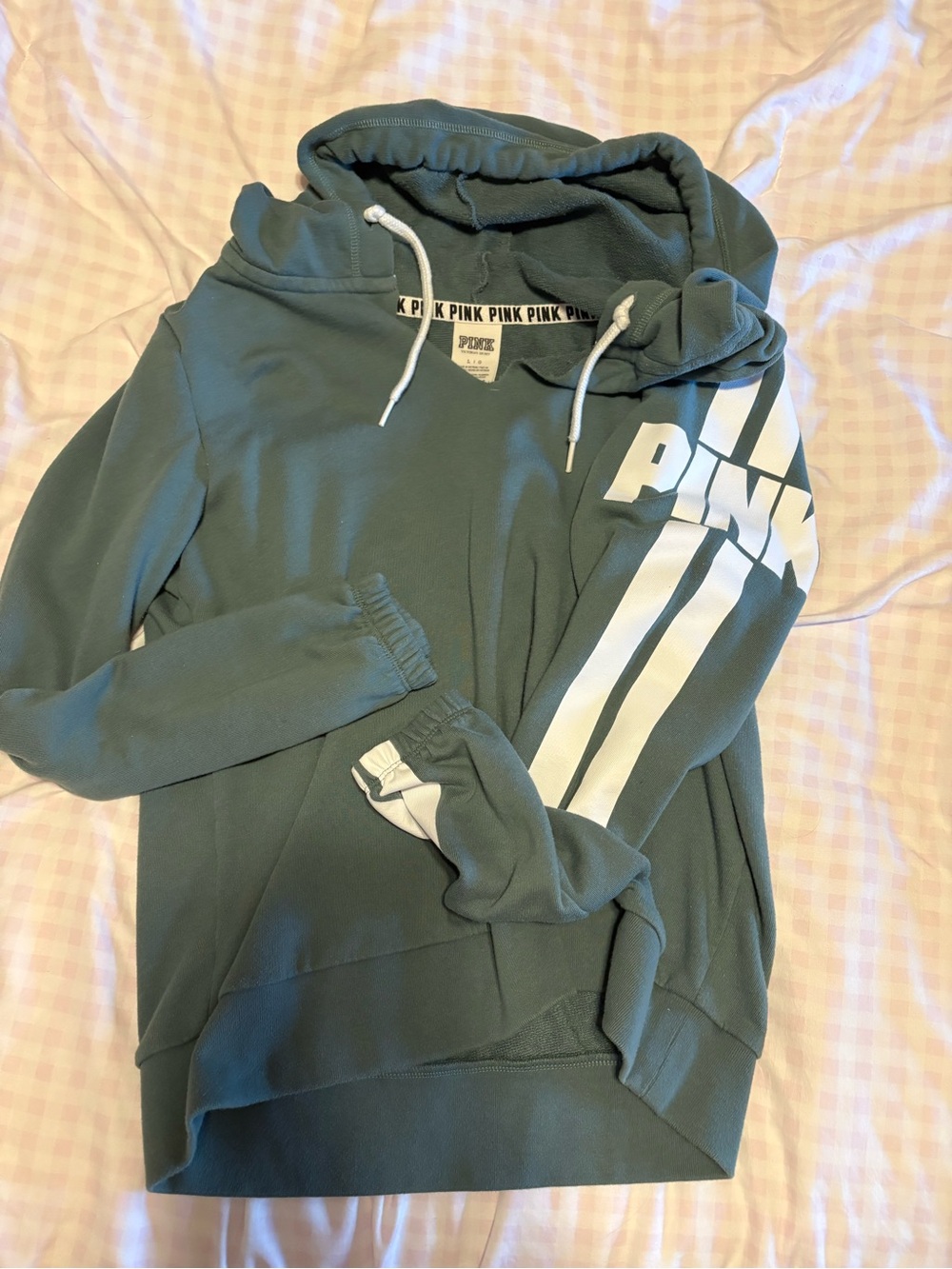 Y2KPINK Victoria's Secret Brand Hoodie Sweatshirt in Dusty Green